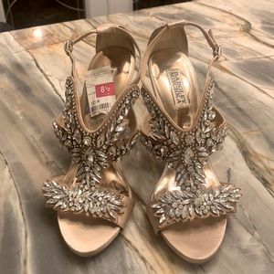 Bagley Mishka beautiful Jeweled open toe heels